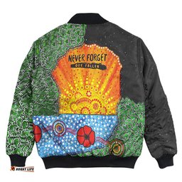 Aboriginal Australian Anzac Day Lest We Forget Poppy Bomber Jacket