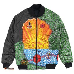 Aboriginal Australian Anzac Day Lest We Forget Poppy Bomber Jacket