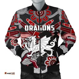 Dragons Men Bomber Jacket St. George Indigenous Black