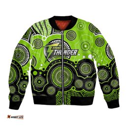 Custom Text And Number Thunders BBL Bomber Jacket Aboriginal Patterns