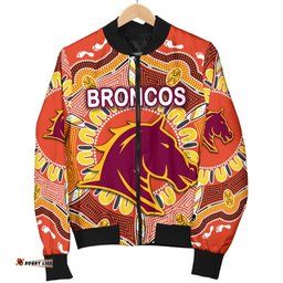 Brisbane Men's Bomber Jacket Broncos Indigenous Warm Vibes