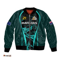Matildas Australia Soccer Bomber Jacket Liquid Marble Texture Vibe