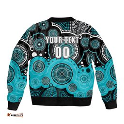 Custom Text And Number Brisbane Heat BBL Bomber Jacket Aboriginal Patterns