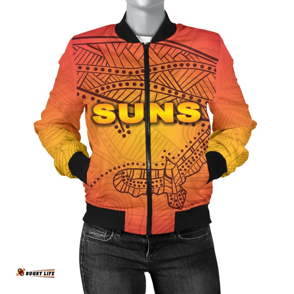 Gold Coast Bomber Jacket Suns Simple Indigenous For Women