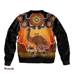 Personalised Australia Aquarius Emu Zodiac Bomber Jacket Auz Astrology Aboriginal - Red