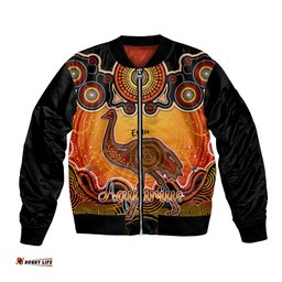 Personalised Australia Aquarius Emu Zodiac Bomber Jacket Auz Astrology Aboriginal - Red