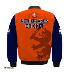 Netherlands Cricket Bomber Jacket ODI Simple Orange Style