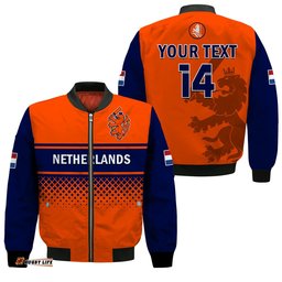 Netherlands Cricket Bomber Jacket ODI Simple Orange Style