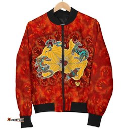 Aboriginal Men's Bomber Jacket - Australia Map Hand Patterns Spider Web