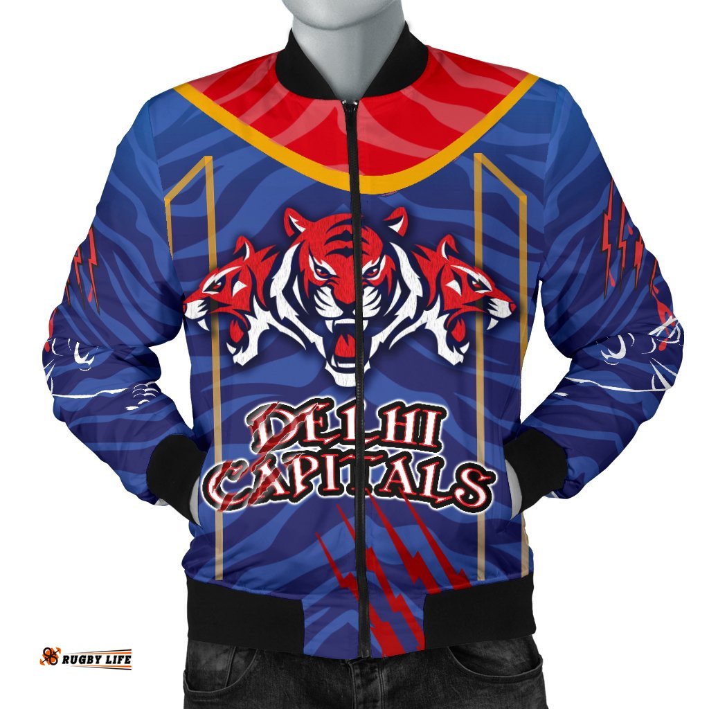 India Premier Men Bomber Jacket Cricket Delhi Capitals Version DC