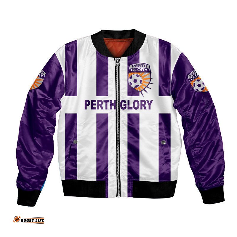 Custom Personalised Perth Glory Bomber Jacket Soccer Club Original Style - White
