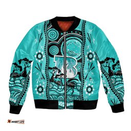 Brisbane Heat Cricket Bomber Jacket Happy Australia Day Aboriginal Art