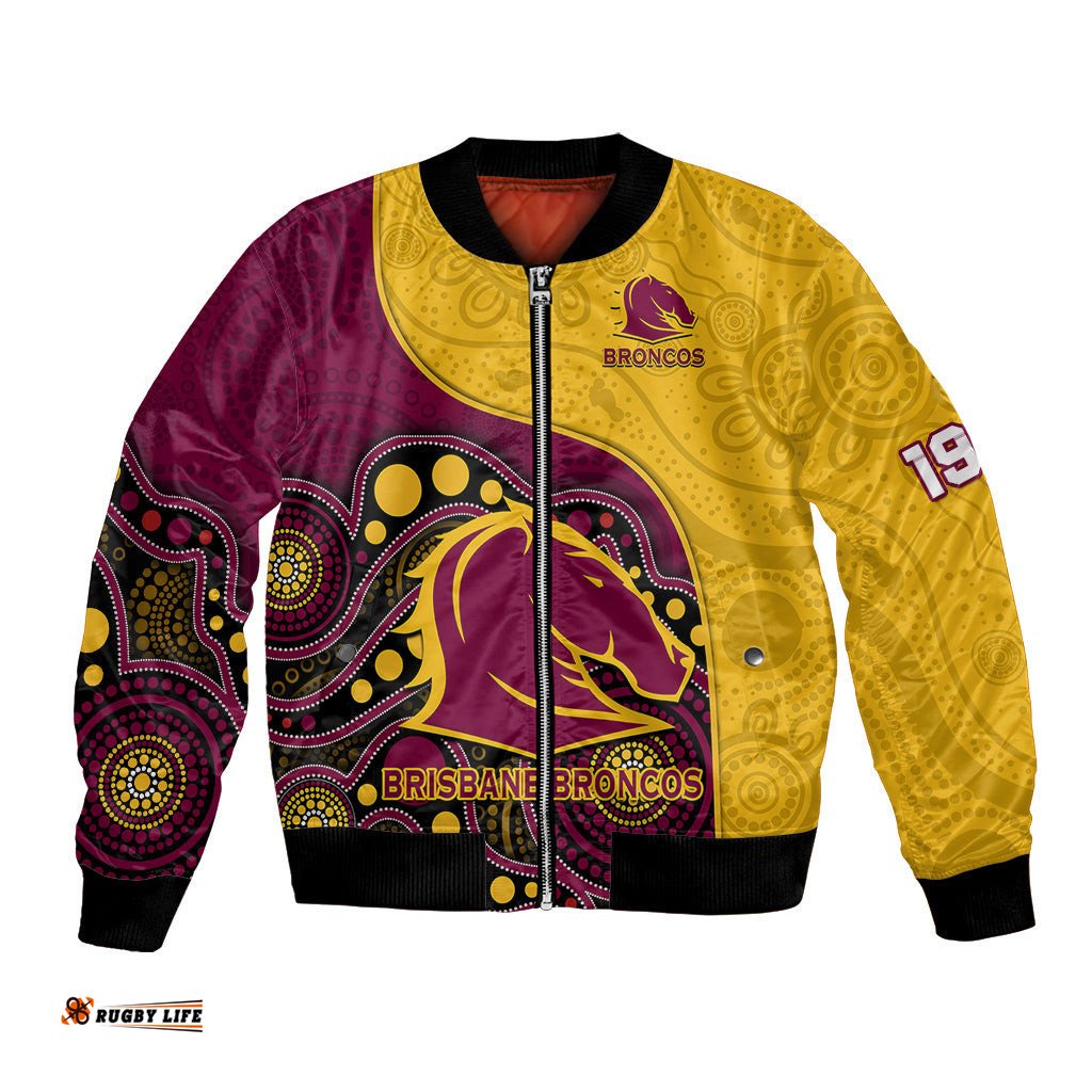 Broncos Rugby Bomber Jacket Brisbane 1987 Indigenous Art