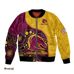Broncos Rugby Bomber Jacket Brisbane 1987 Indigenous Art