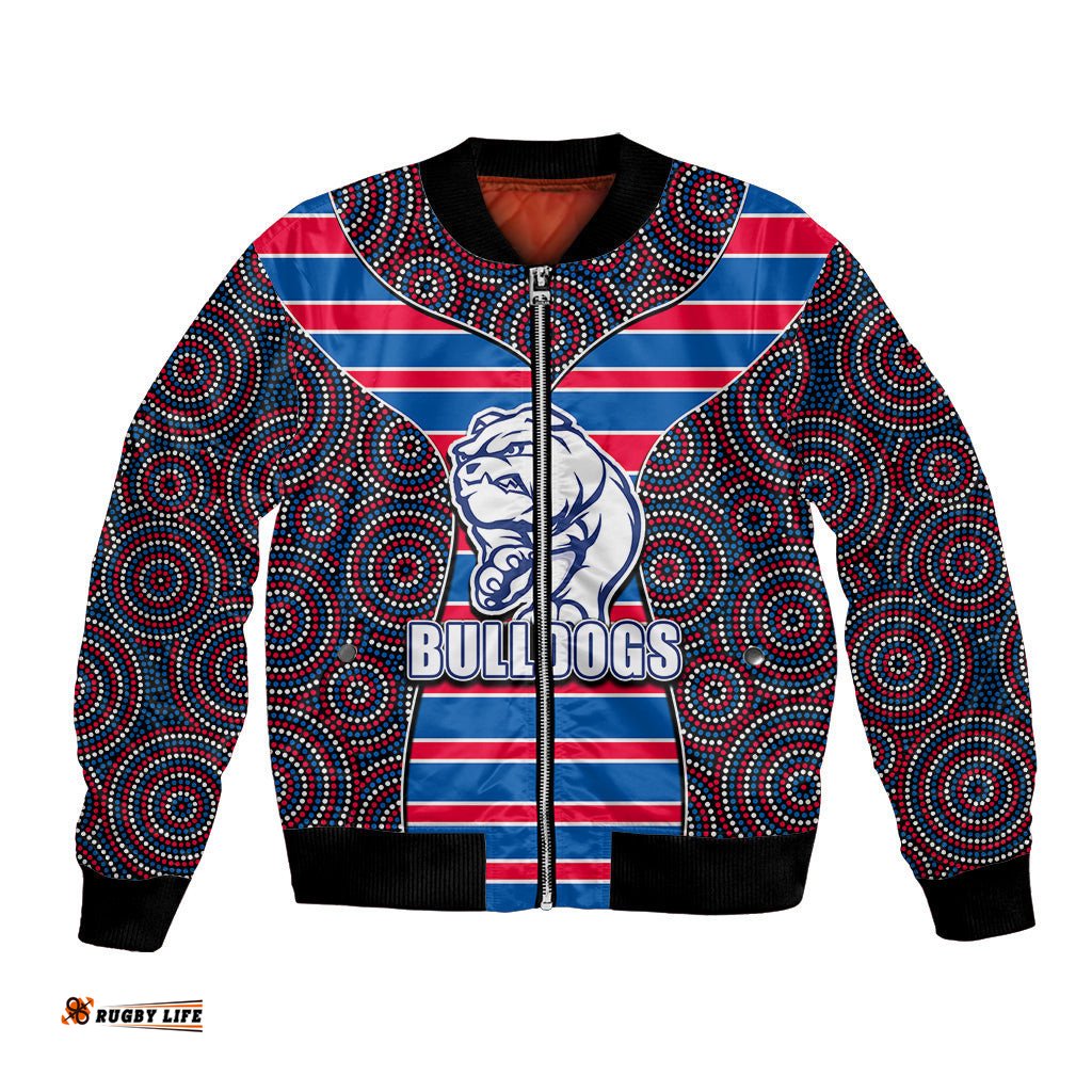 AFL - Bulldogs Bomber Jacket Mix Dot Aboriginal