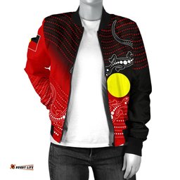 Aboriginal Women's Bomber Jacket - Two Indigenous Lizard