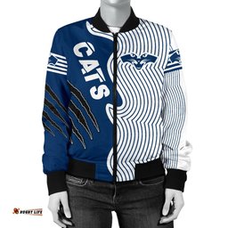 Custom Personalised Geelong Women's Bomber Jacket Cats Indigenous