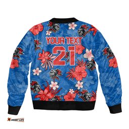 Custom Knights Rugby Bomber Jacket Beautiful Floral Pattern Spring Summer Vibe