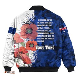 Custom Anzac Day Silhouette Soldier Bomber Jacket