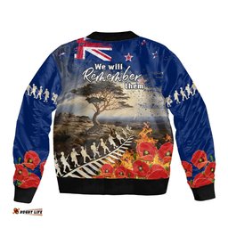 New Zealand ANZAC Day Bomber Jacket The Lonesome Pine With Soldier Fern