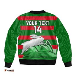 Custom Australia Day Rabbitohs Bomber Jacket NRL 2024 Sydney Opera House With Map