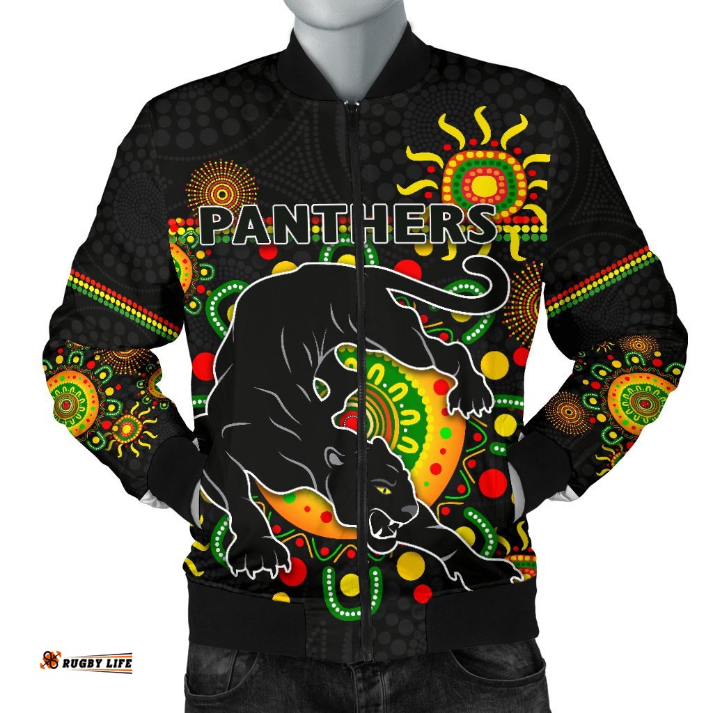 Penrith Men Bomber Jacket Indigenous Panthers - Black