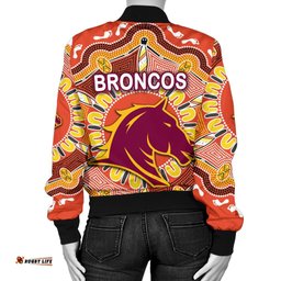 Brisbane Women's Bomber Jacket Broncos Indigenous Warm Vibes