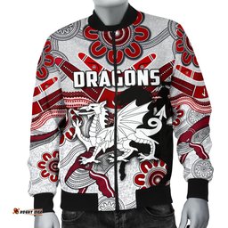 Dragons Men Bomber Jacket St. George Indigenous White
