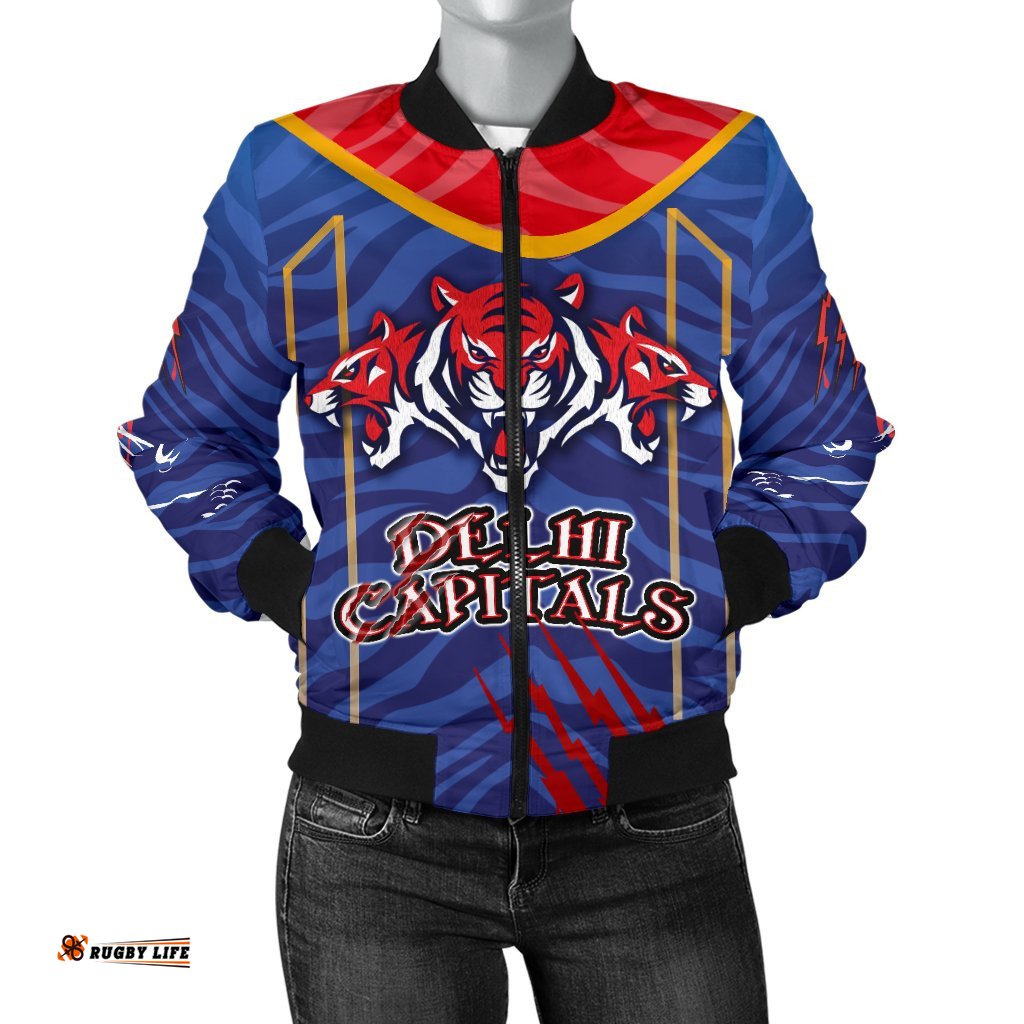 India Premier Women Bomber Jacket Cricket Delhi Capitals Version DC