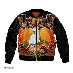 Personalised Australia Libra Cockatoo Zodiac Bomber Jacket Auz Astrology Aboriginal - Red