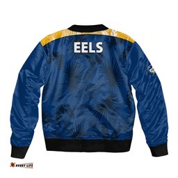 Parramatta Eels Rugby Bomber Jacket Simple Hawaiian Palms Leaf