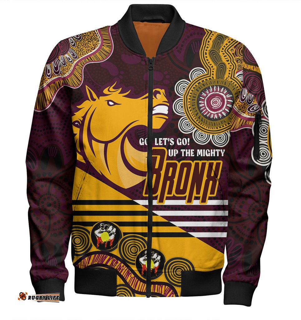 Australia Brisbane Custom Bomber Jacket - Go! Let's go! Up The Mighty Bronx Home Jersey Bomber Jacket