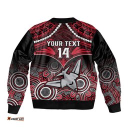 Personalised Essendon Football Bomber Jacket Bombers Aboriginal Mix Polynesian Pattern