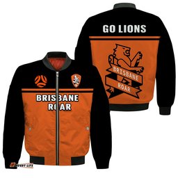 Brisbane Roar Football Bomber Jacket Go Lions Simple Style