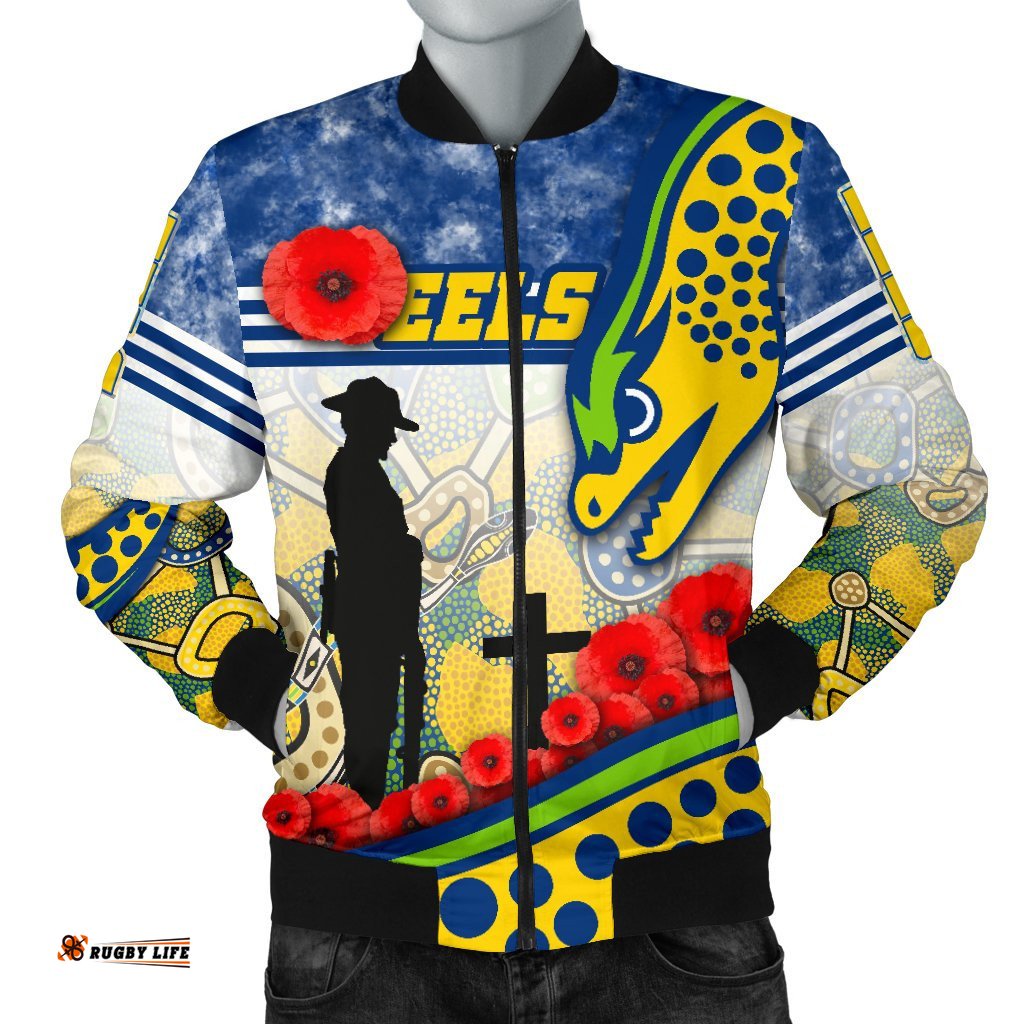 Eels Rugby Men's Bomber Jacket Indigenous Anzac Day