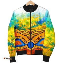 Aboriginal Women's Bomber Jacket, Australia Kangaroo Sky