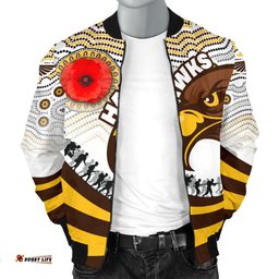 Pride Hawks Men's Bomber Jacket Hawthorn Anzac Day Aboriginal