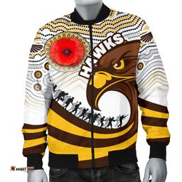 Pride Hawks Men's Bomber Jacket Hawthorn Anzac Day Aboriginal