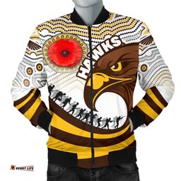 Pride Hawks Men's Bomber Jacket Hawthorn Anzac Day Aboriginal