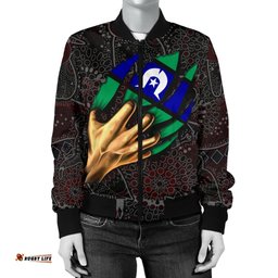 Aboriginal WoMen's Bomber Jacket - Torres Strait Blood In Me