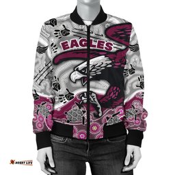 Custom Personalised Sea Eagles Women's Bomber Jacket Aboriginal style