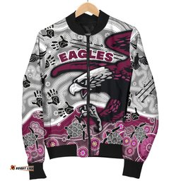 Custom Personalised Sea Eagles Women's Bomber Jacket Aboriginal style