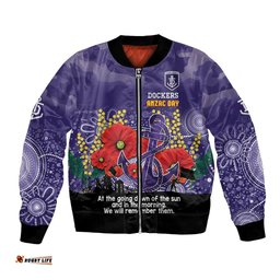 Custom Dockers Football ANZAC Bomber Jacket Gallipoli Camouflage With Poppies