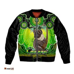 Personalised Australia Cancer Koala Zodiac Bomber Jacket Auz Astrology Aboriginal - Green