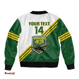 Personalised Australia Rugby Bomber Jacket Ipswich Jets Est 1982 Sporty Style