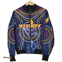 Melbourne Bomber Jacket For Men Lightning Storm Indigenous