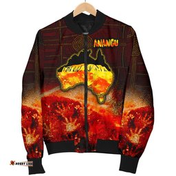 Aboriginal Men's Bomber Jacket - Anangu Custodians