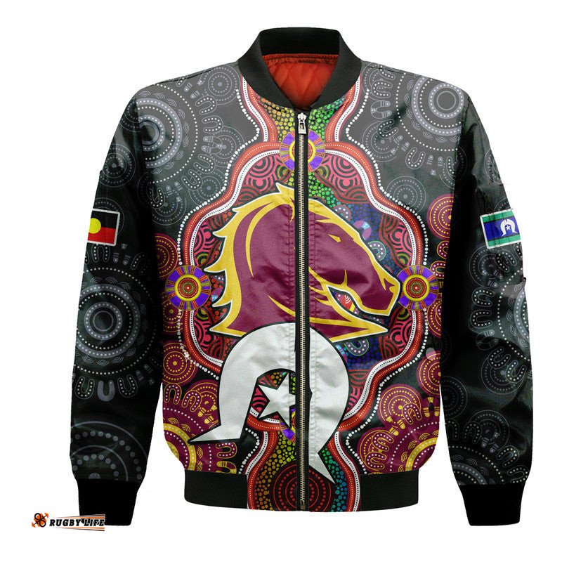 Custom Personalised Broncos Rugby NAIDOC Week Bomber Jacket Indigenous