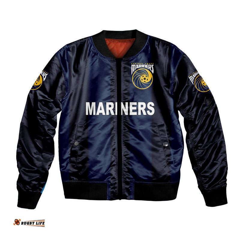 Custom Personalised Central Coast Mariners Bomber Jacket Soccer Club Original Style - Navy