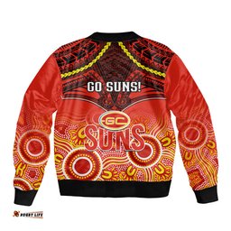 Gold Coast Football Bomber Jacket Suns Aboriginal Mix Polynesian Pattern